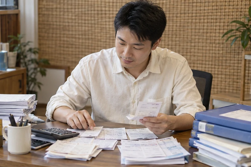 整理企业票据与日常账务资料的服务场景示意