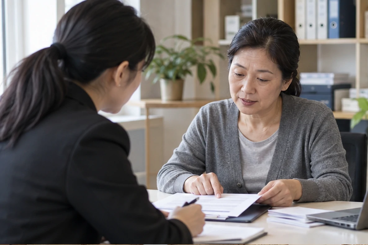 核对注册公司资料与办理事项的服务场景示意