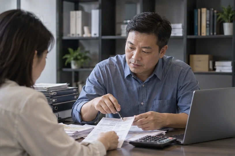 整理企业票据与日常账务资料的服务场景示意