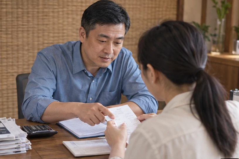 整理企业票据与日常账务资料的服务场景示意