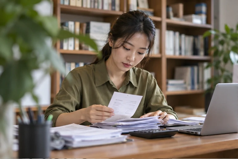 整理企业票据与日常账务资料的服务场景示意