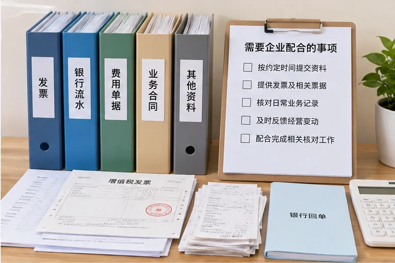 整理企业票据与日常账务资料的服务场景示意