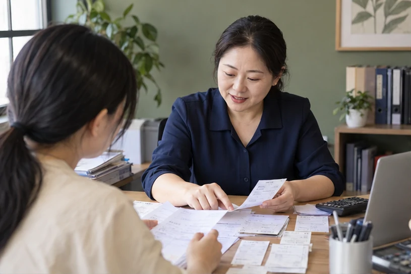 整理企业票据与日常账务资料的服务场景示意