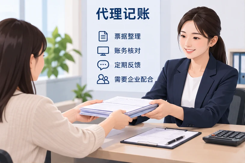 整理企业票据与日常账务资料的服务场景示意