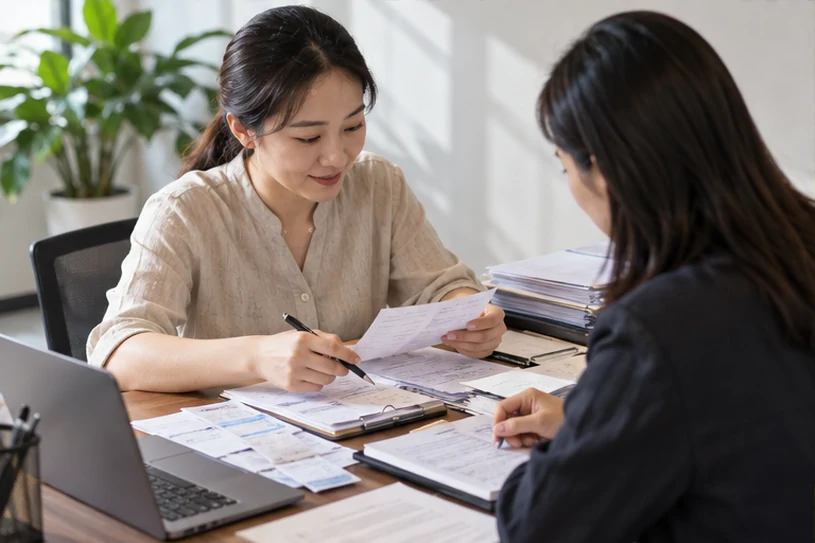 整理企业票据与日常账务资料的服务场景示意