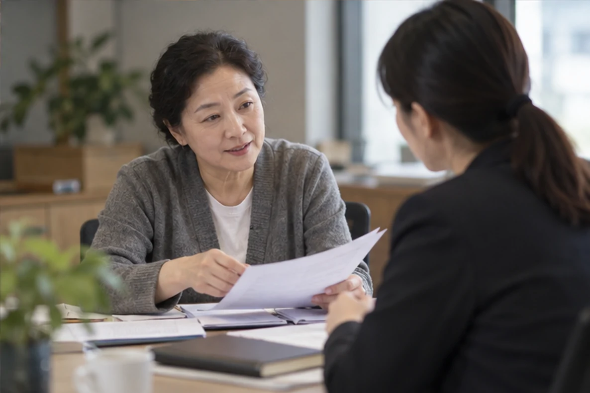 核对注册公司资料与办理事项的服务场景示意