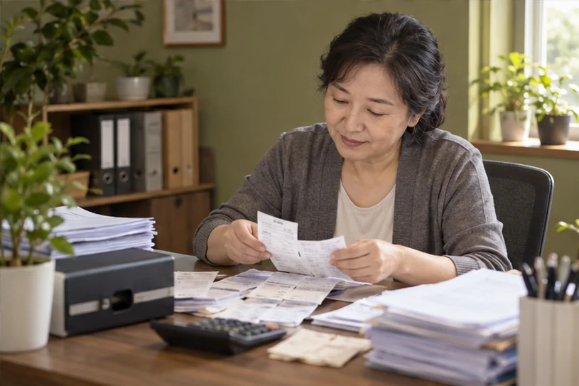 整理企业票据与日常账务资料的服务场景示意