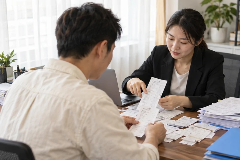 整理企业票据与日常账务资料的服务场景示意