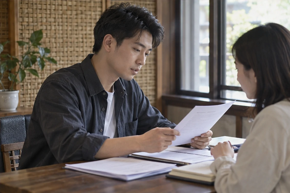 核对注册公司资料与办理事项的服务场景示意