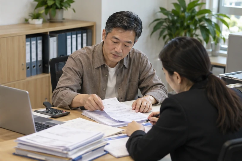 整理企业票据与日常账务资料的服务场景示意