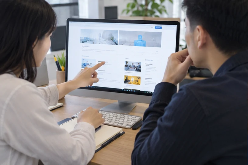 企业网站展示业务与服务信息的场景示意