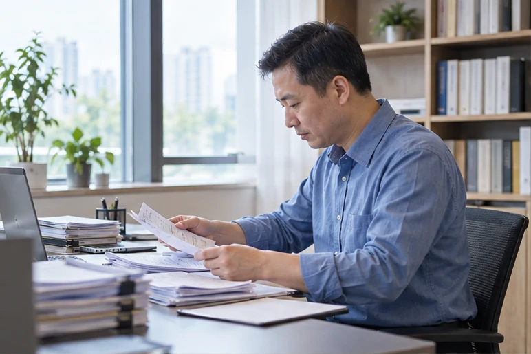 整理企业票据与日常账务资料的服务场景示意