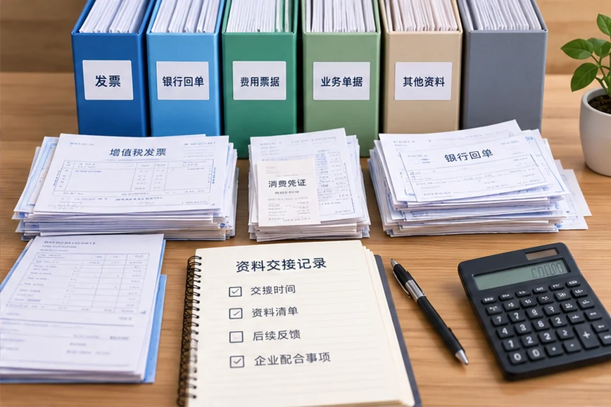 整理企业票据与日常账务资料的服务场景示意