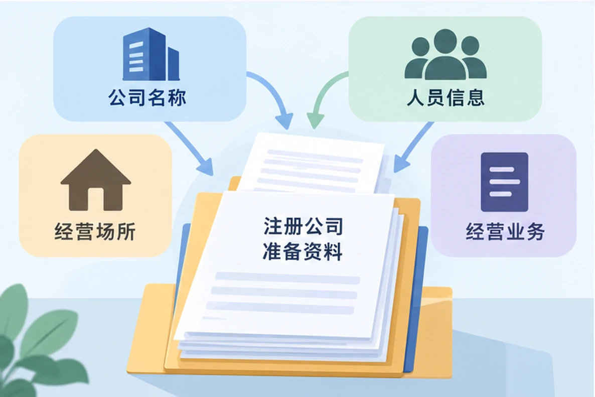 核对注册公司资料与办理事项的服务场景示意