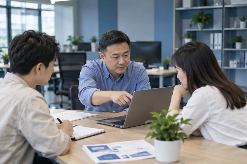 企业网站展示业务与服务信息的场景示意