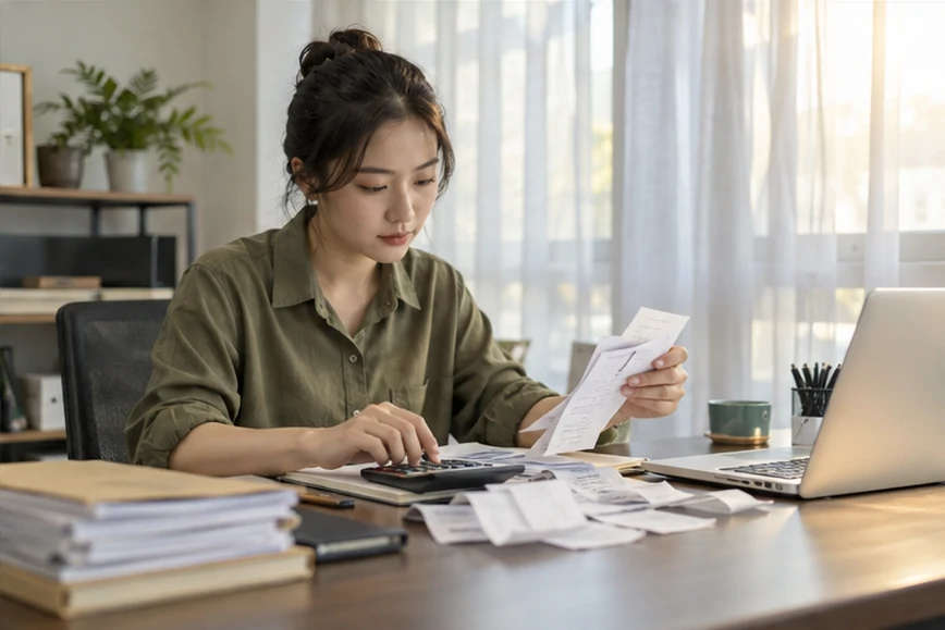 整理企业票据与日常账务资料的服务场景示意