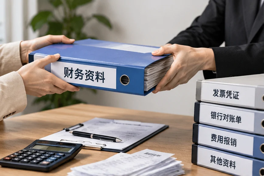 整理企业票据与日常账务资料的服务场景示意