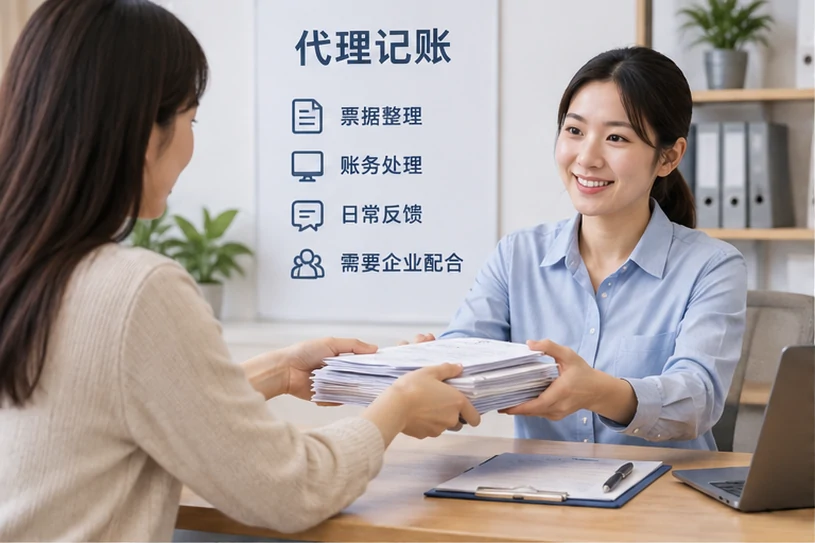 整理企业票据与日常账务资料的服务场景示意