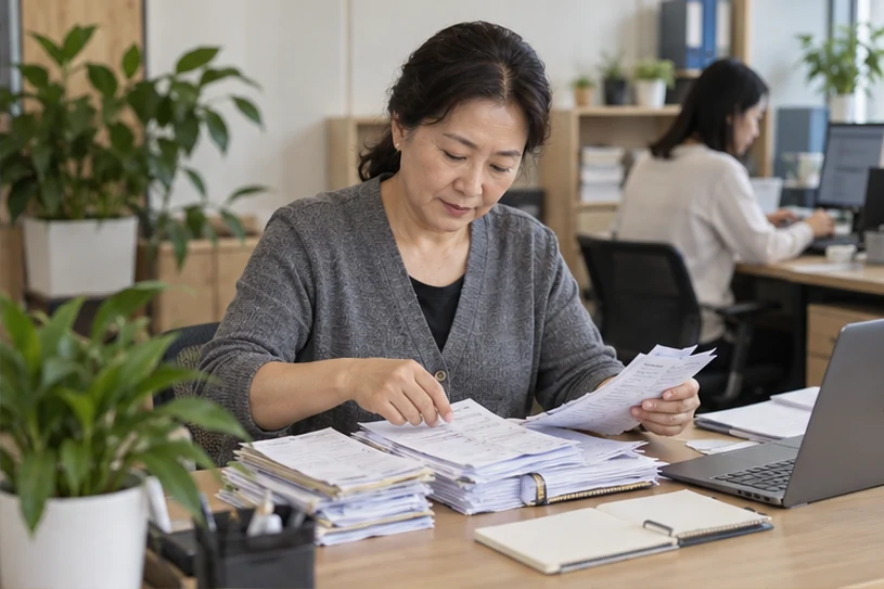整理企业票据与日常账务资料的服务场景示意