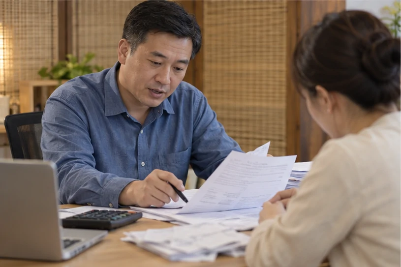 整理企业票据与日常账务资料的服务场景示意