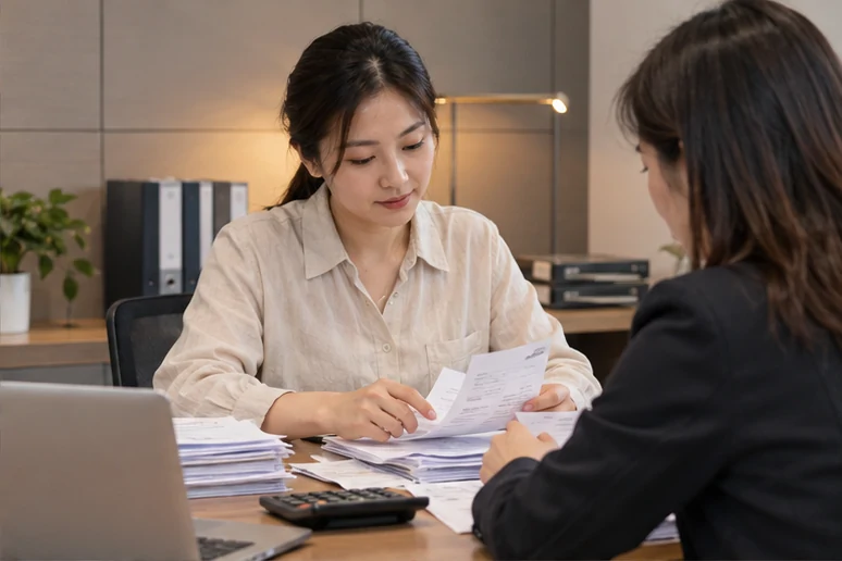 整理企业票据与日常账务资料的服务场景示意