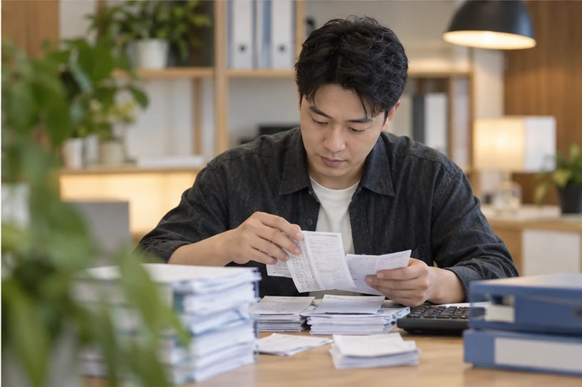 整理企业票据与日常账务资料的服务场景示意