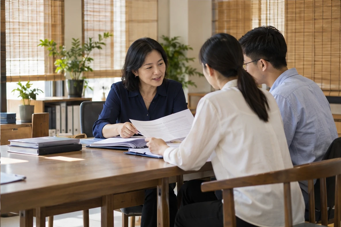 核对注册公司资料与办理事项的服务场景示意
