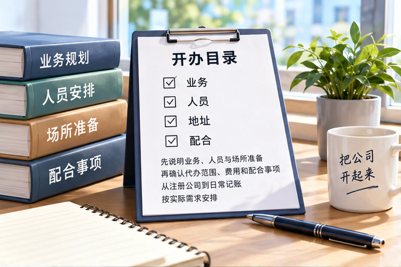 创业者一起整理开办计划的服务场景示意