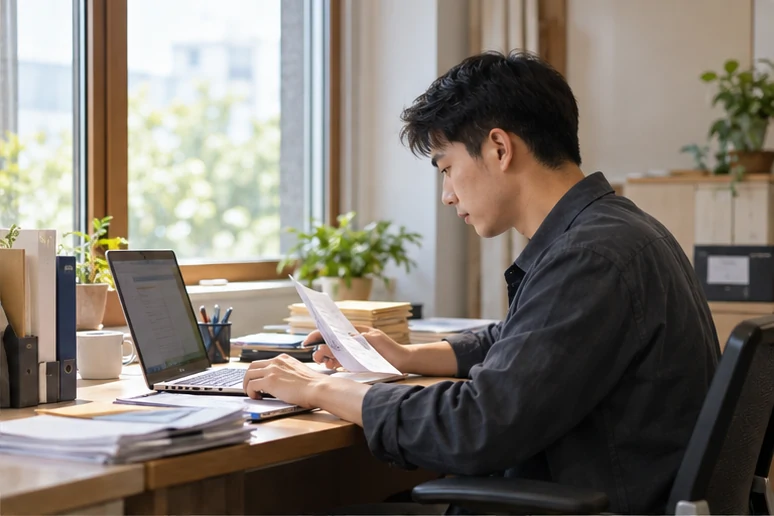 整理企业票据与日常账务资料的服务场景示意