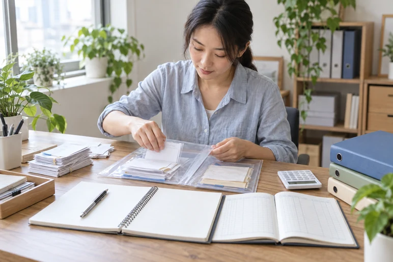 整理企业票据与日常账务资料的服务场景示意