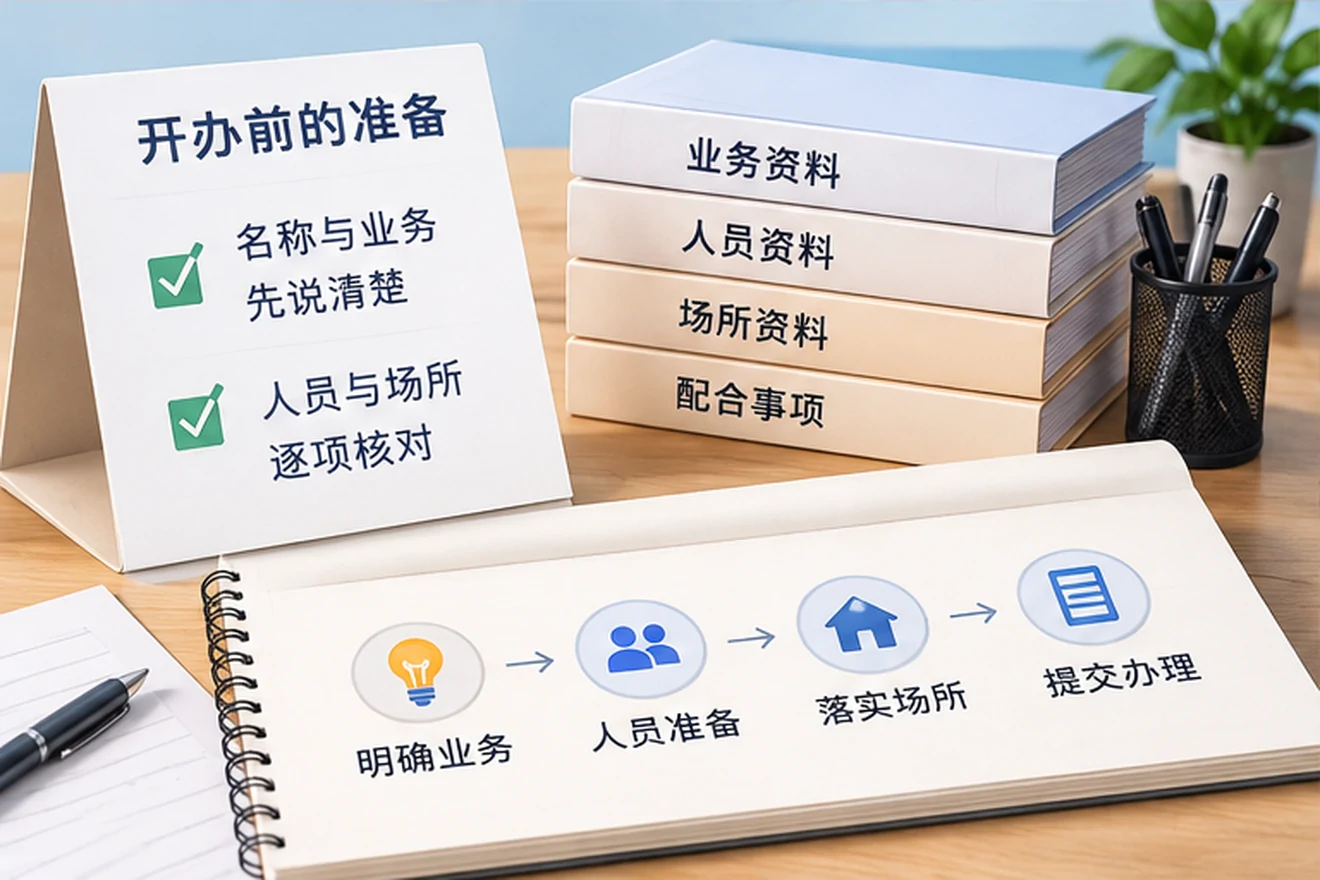 创业者一起整理开办计划的服务场景示意