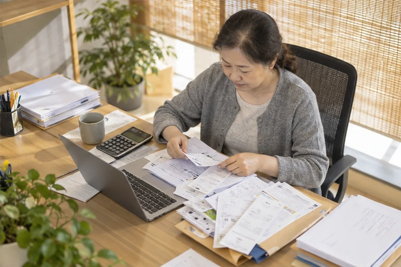 整理企业票据与日常账务资料的服务场景示意