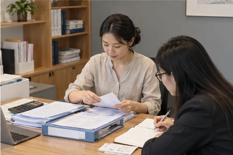 整理企业票据与日常账务资料的服务场景示意