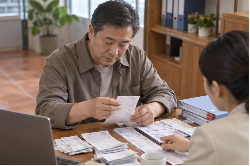 整理企业票据与日常账务资料的服务场景示意
