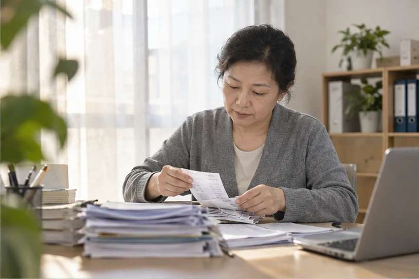整理企业票据与日常账务资料的服务场景示意
