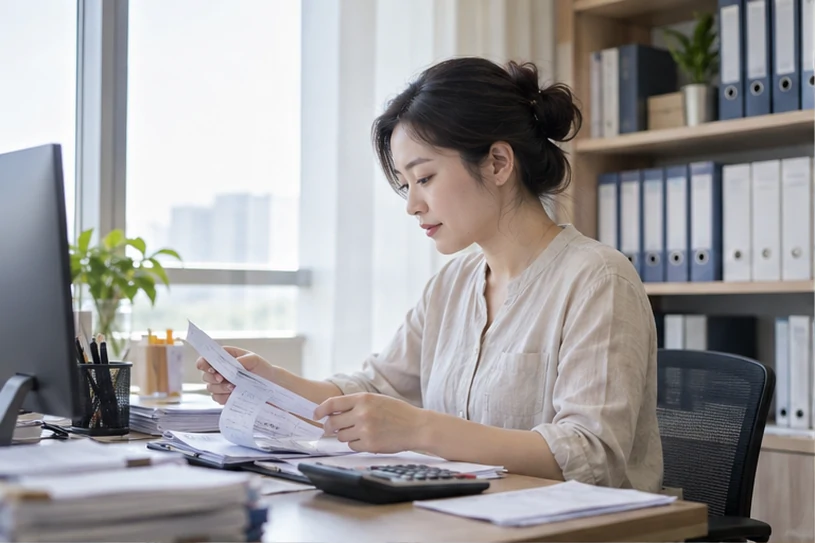 整理企业票据与日常账务资料的服务场景示意