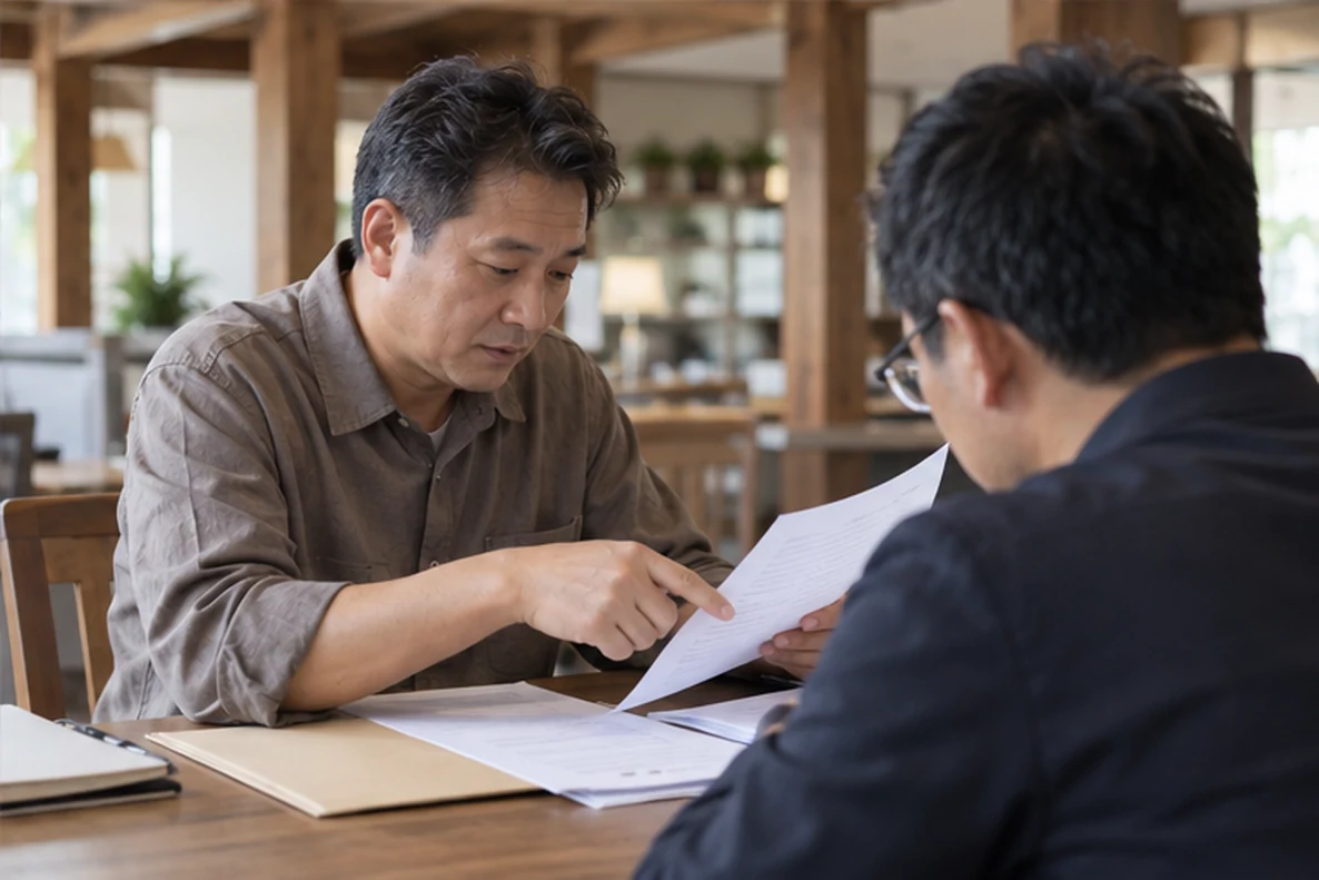 核对注册公司资料与办理事项的服务场景示意