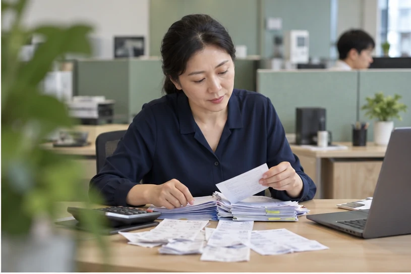 整理企业票据与日常账务资料的服务场景示意