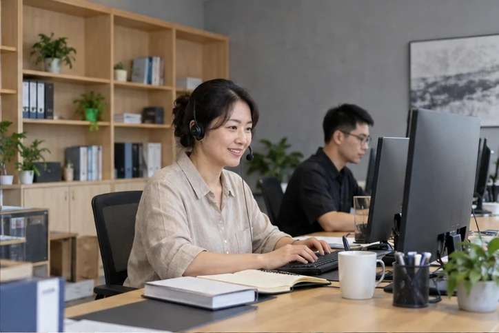 在线客服接待与咨询整理的服务场景示意
