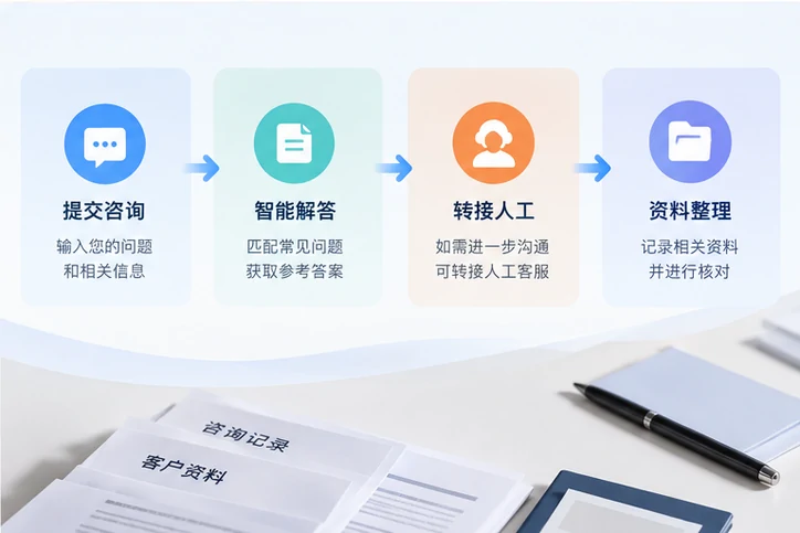 在线客服接待与咨询整理的服务场景示意