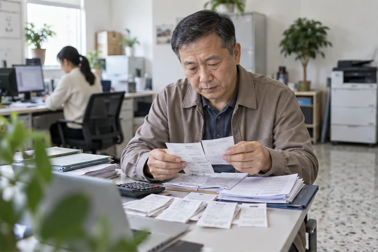 整理企业票据与日常账务资料的服务场景示意