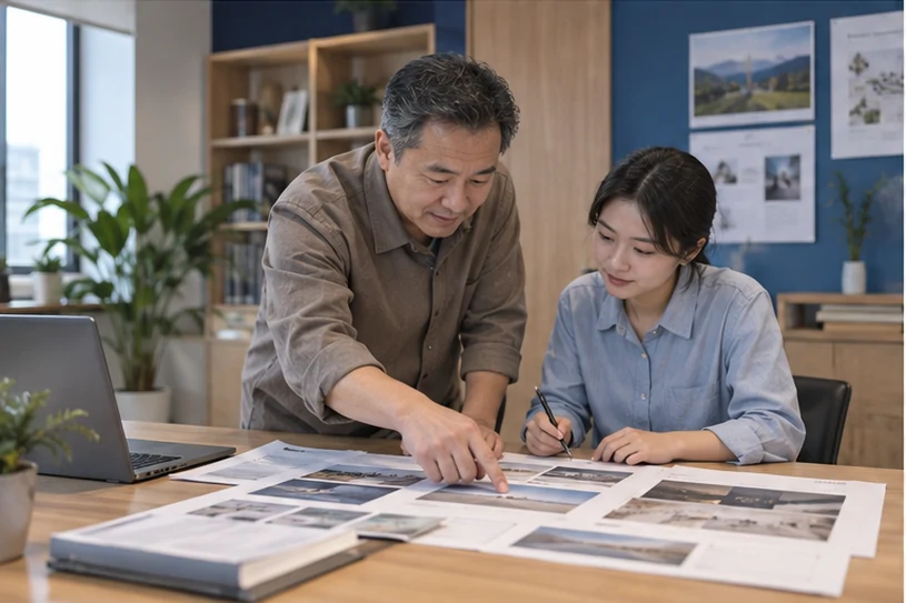 企业网站展示业务与服务信息的场景示意