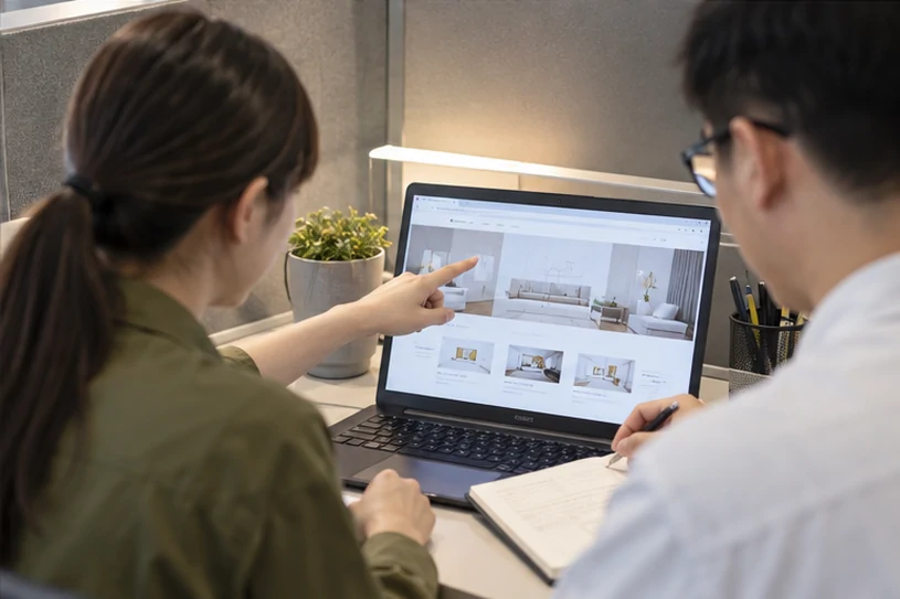 企业网站展示业务与服务信息的场景示意