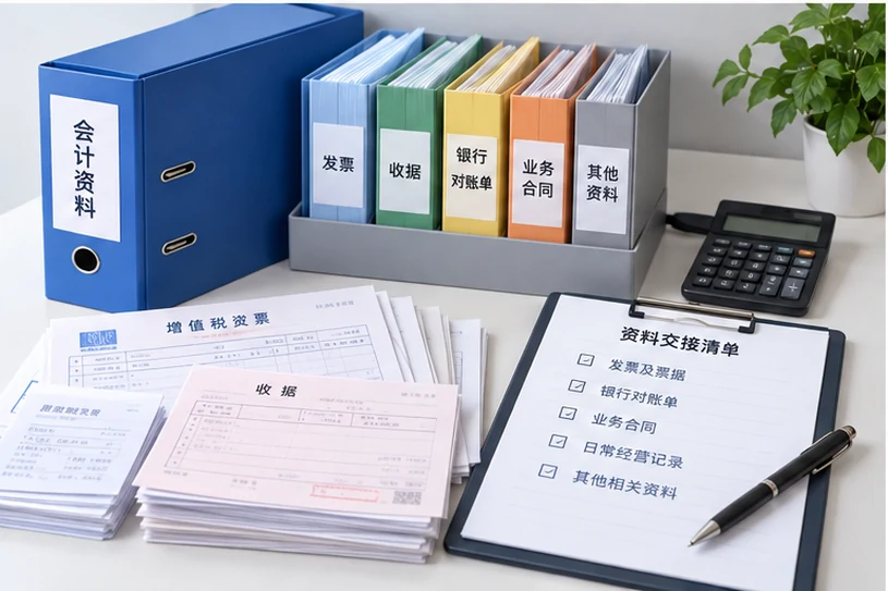 整理企业票据与日常账务资料的服务场景示意