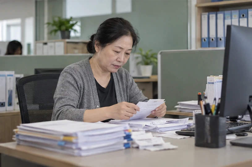 整理企业票据与日常账务资料的服务场景示意