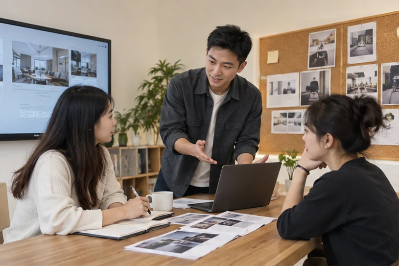 企业网站展示业务与服务信息的场景示意