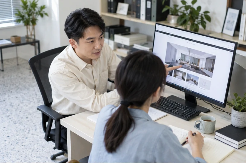 企业网站展示业务与服务信息的场景示意