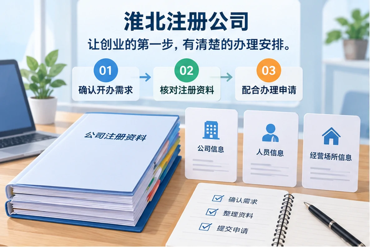核对注册公司资料与办理事项的服务场景示意