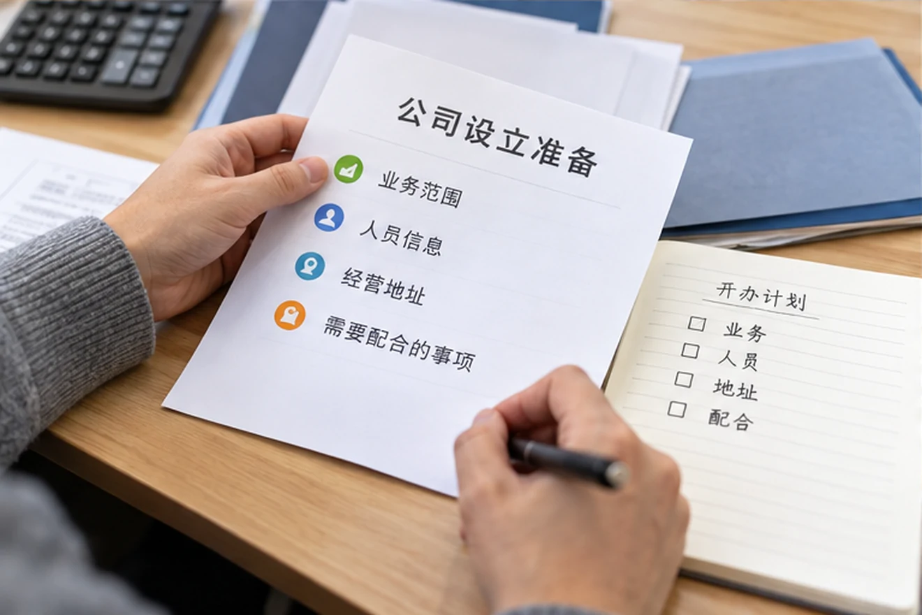 创业者一起整理开办计划的服务场景示意