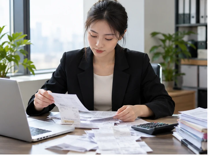 整理企业票据与日常账务资料的服务场景示意